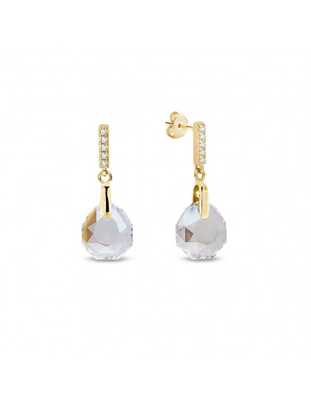 Calathea Earrings Crystal Shimmer Gold