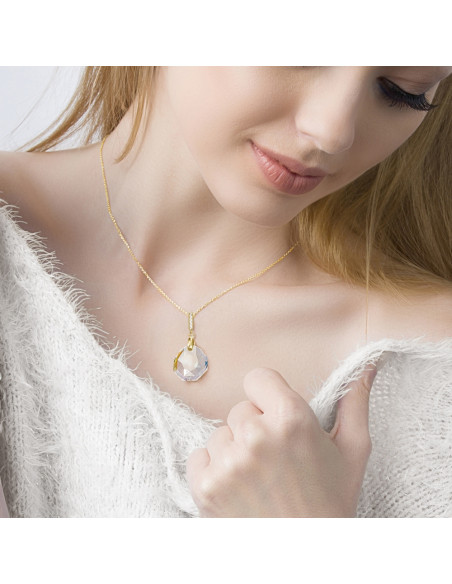 Calathea Necklace Crystal Shimmer Gold