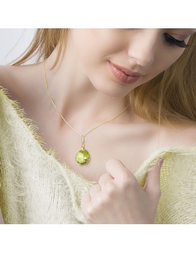 Calathea Necklace Citrus Green Gold