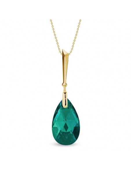 Lacrima Necklace Emerald Gold