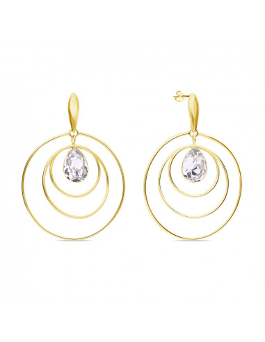 Wind Spinner Earrings Crystal Gold