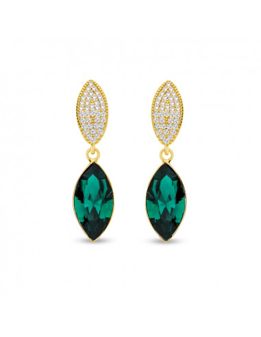Thalia Earrings Emerald Gold