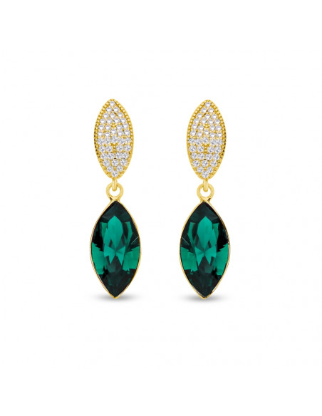 Boucles d'oreilles Thalia Emerald Gold