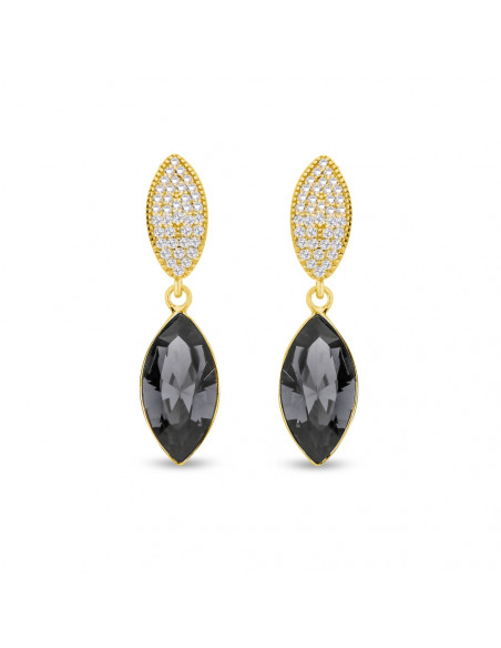 Thalia Earrings Silver Night Gold