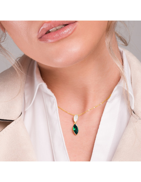 Thalia Necklace Emerald Gold