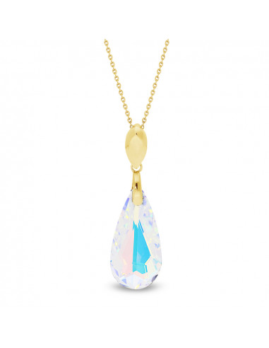 Larme Necklace Aurora Borealis Gold