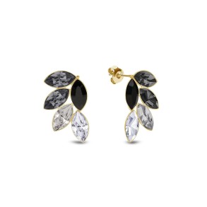 Bird Of Paradise Earrings Silver Night Gold