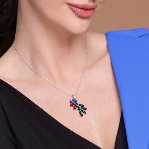 Collier Bird Of Paradise Scarlet Emerald. 2