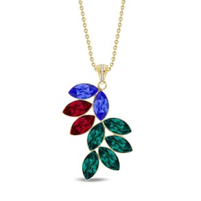Bird Of Paradise Necklace Scarlet Emerald Gold