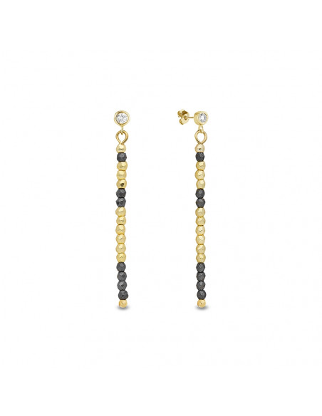 Boucles d'oreilles Yucca Long Silver Night Gold
