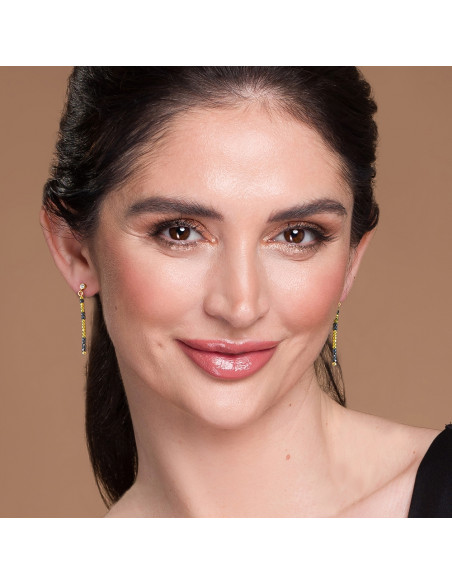 Boucles d'oreilles Yucca Long Silver Night Gold