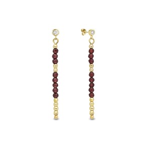Yucca Long Earrings Burgundy