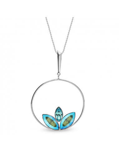Water Lily Necklace Light Turquoise