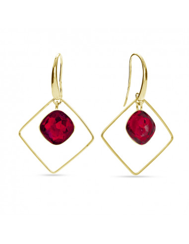 Kolczyki Fantasy Square Scarlet Gold