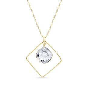 Fantasy Square Necklace Crystal Gold