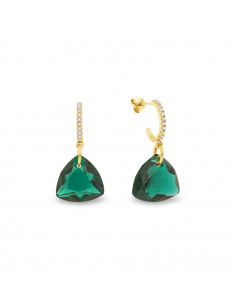Kolczyki Triangel Emerald Gold