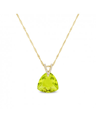 Triangel Necklace Citrus Green Gold