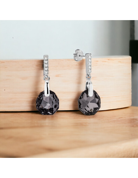 Boucles d'oreilles Calathea Silver Night