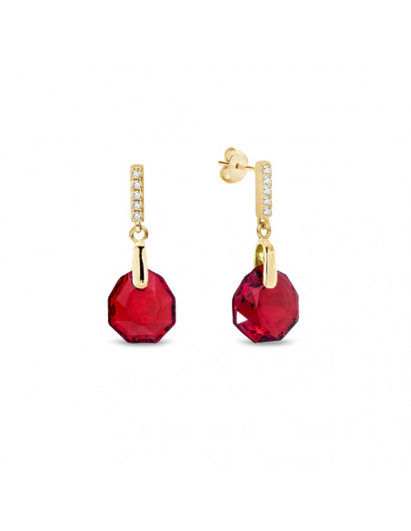 Calathea Earrings Scarlet Gold