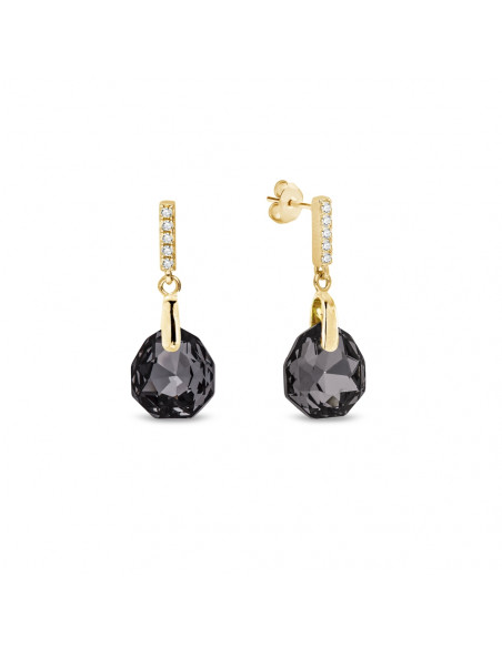 Boucles d'oreilles Calathea Silver Night Gold