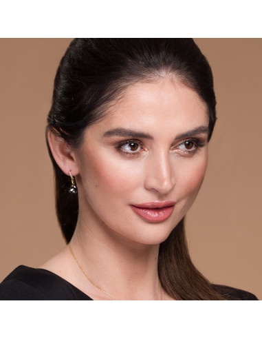 Kolczyki Calathea Silver Night Gold