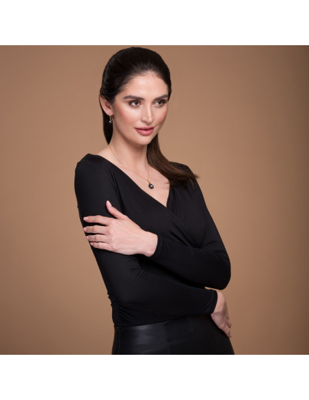 Calathea Earrings Silver Night Gold