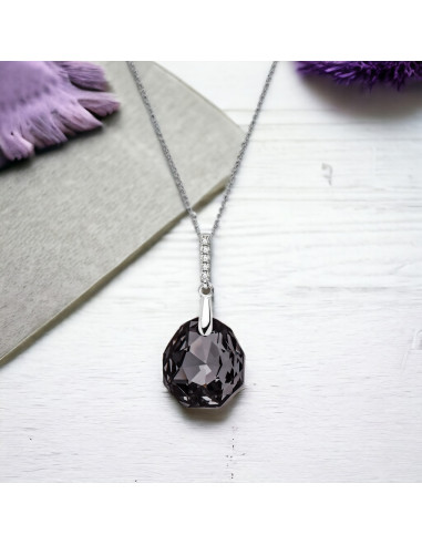 Calathea Necklace Silver Night