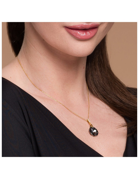 Calathea Necklace Silver Night Gold