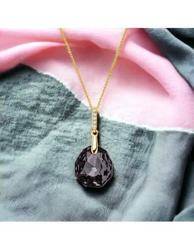 Calathea Necklace Silver Night Gold