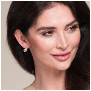 Cloud Earrings Crystal Gold 2