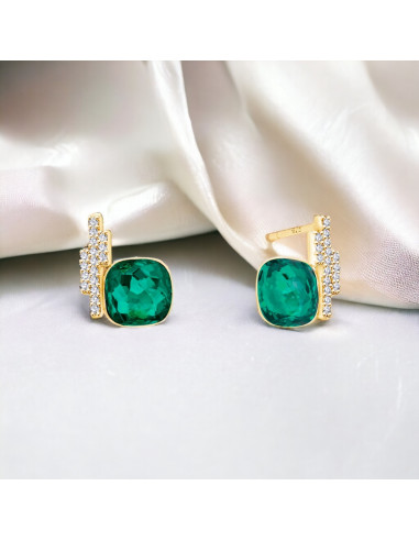Kolczyki Cloud Emerald Gold