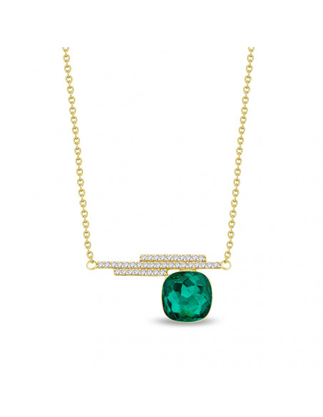 Cloud Necklace Emerald Gold