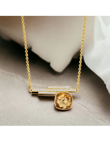 Collier Cloud Light Colorado Topaz Gold