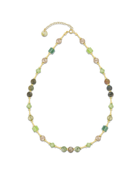 Necklace SPARK Jasmine with Indian Agate, goldplated silver