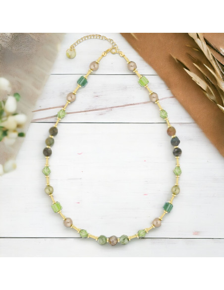 Collier SPARK Jasmine Agate Indienne