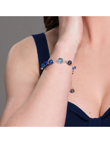 SPARK Jasmine silver bracelet with Lapis Lazuli and crystals