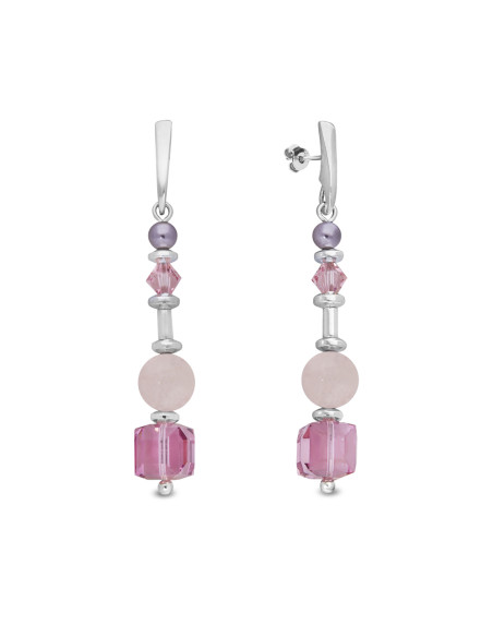 Boucles d'Oreilles SPARK Jasmine Quartz Rose