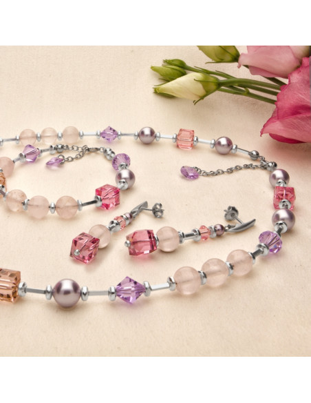 Boucles d'Oreilles SPARK Jasmine Quartz Rose