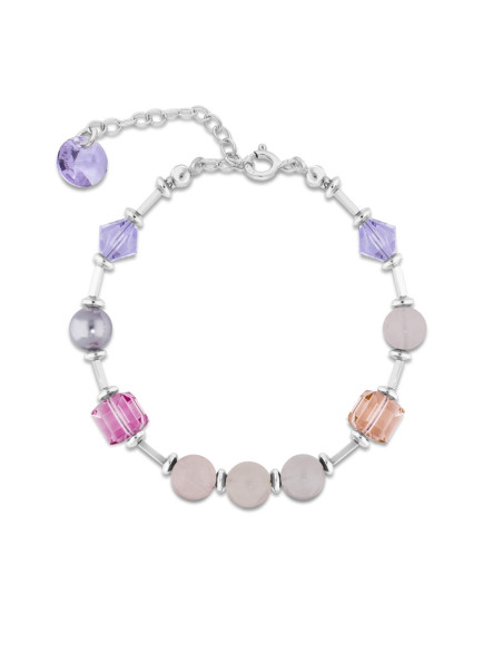 SPARK silver bracelet Jasmine with Rose Quartz