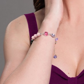 SPARK silver bracelet Jasmine with Rose Quartz 2