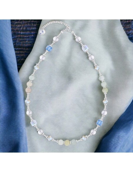 SPARK silver necklace Jasmine with Blue Morganite