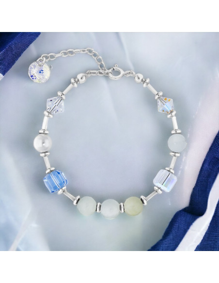 SPARK silver bracelet Jasmine with Blue Morganite
