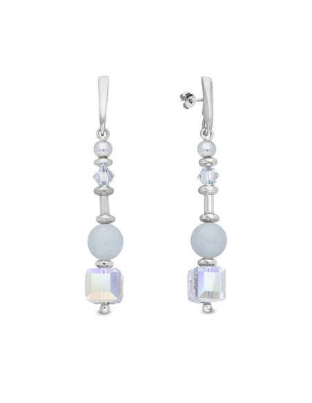 Silver Earrings SPARK Jasmine Blue Morganite