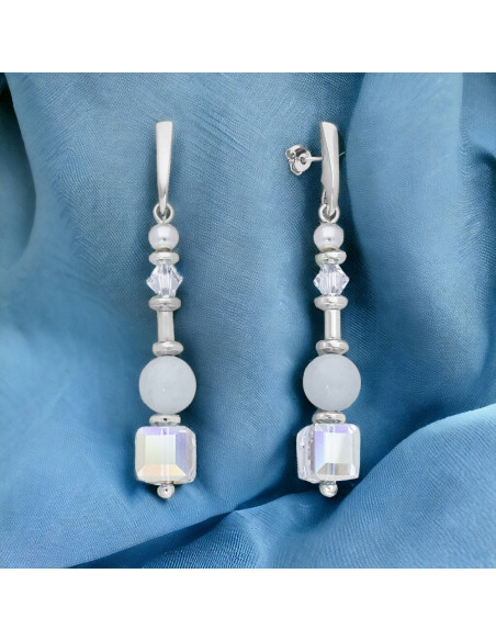 Boucles d'Oreilles SPARK Jasmine Bleu Morganite