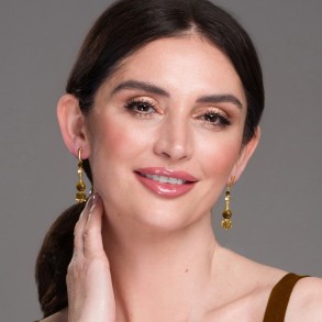Silver goldplated earrings SPARK Jasmine with Tiger Eye 2