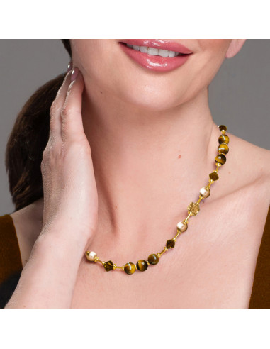 Silver goldplated necklace SPARK...