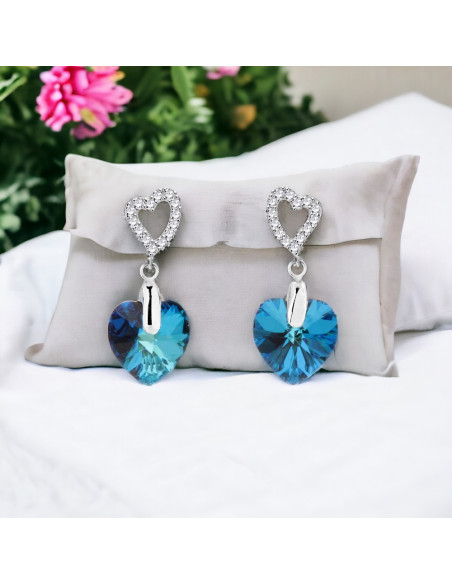 Silver Earrings SPARK Amore Bermuda Blue