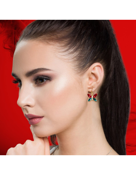 Imago Long Earrings Scarlet Gold