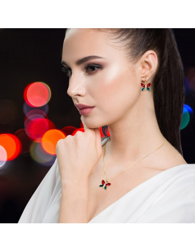 Imago Long Earrings Scarlet Gold