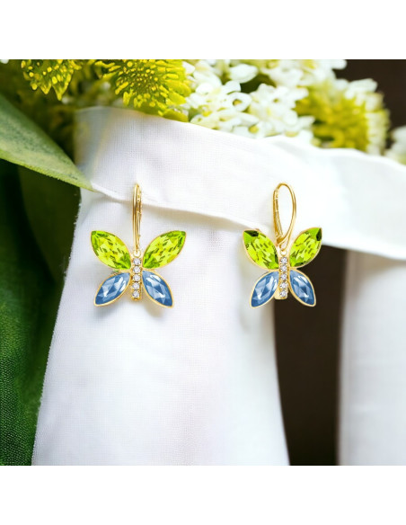 Boucles d'oreilles Imago Long Citrus Green Gold